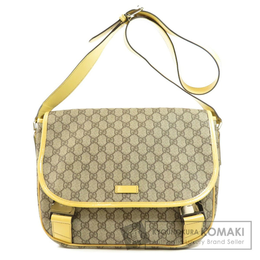 Gucci Messenger GG Supreme Canvas bag leather Yellow
